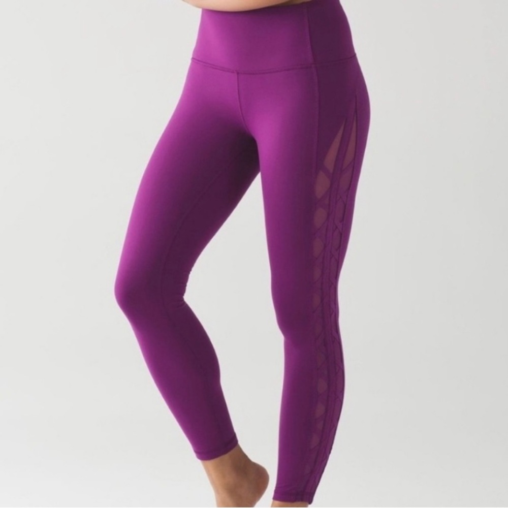 Lululemon Purple Criss Cross Leggings Sz 12